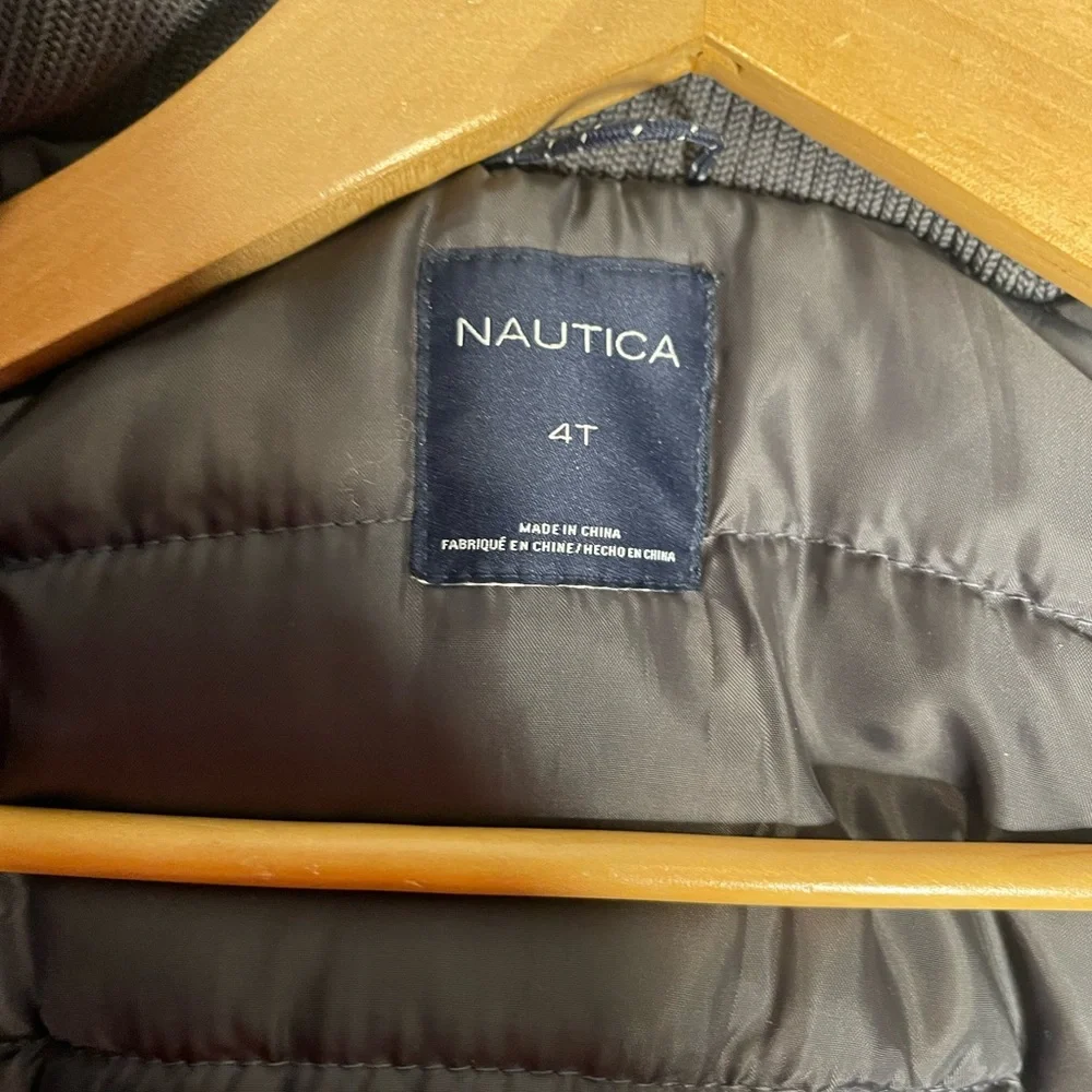 Nautica‎ Little Boys Full Zip Snorkel Jacket Sz. 4t Black Hooded Water Resistant